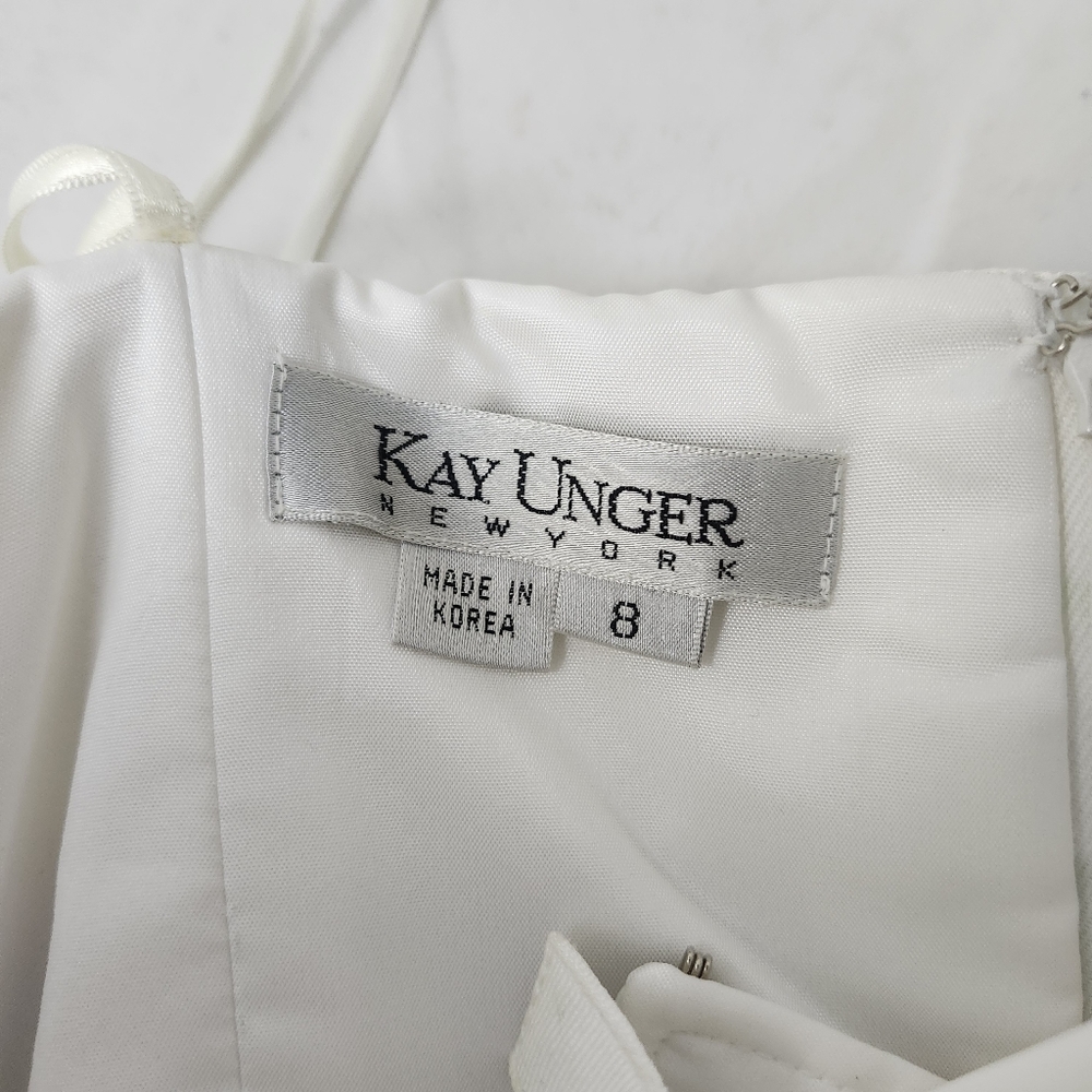 Kay Unger Green and White Strapless Dress - Picture 5 of 15